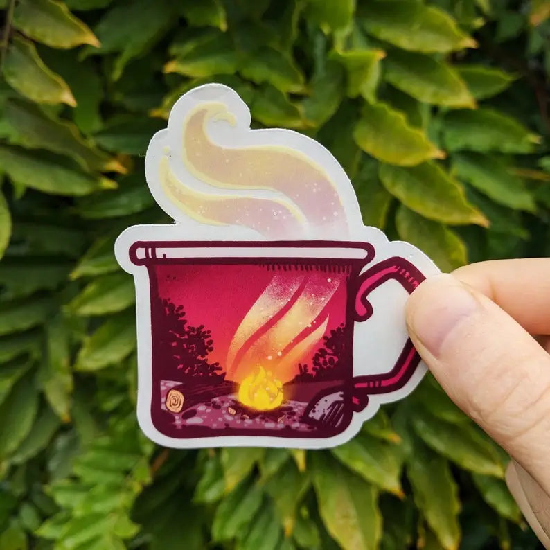 Fireside Large Vinyl Clear Sticker