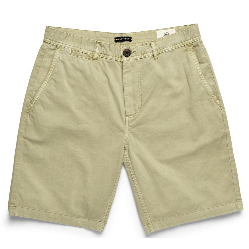 Flat Front Garment Washed Short - Khaki