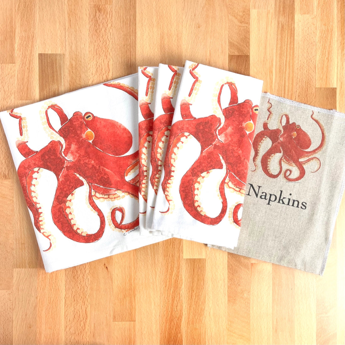 Octopus Flour Sack Napkins