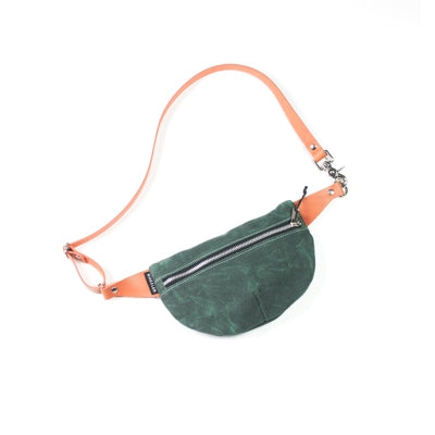 Forest Green Waxed Canvas Fanny Pack