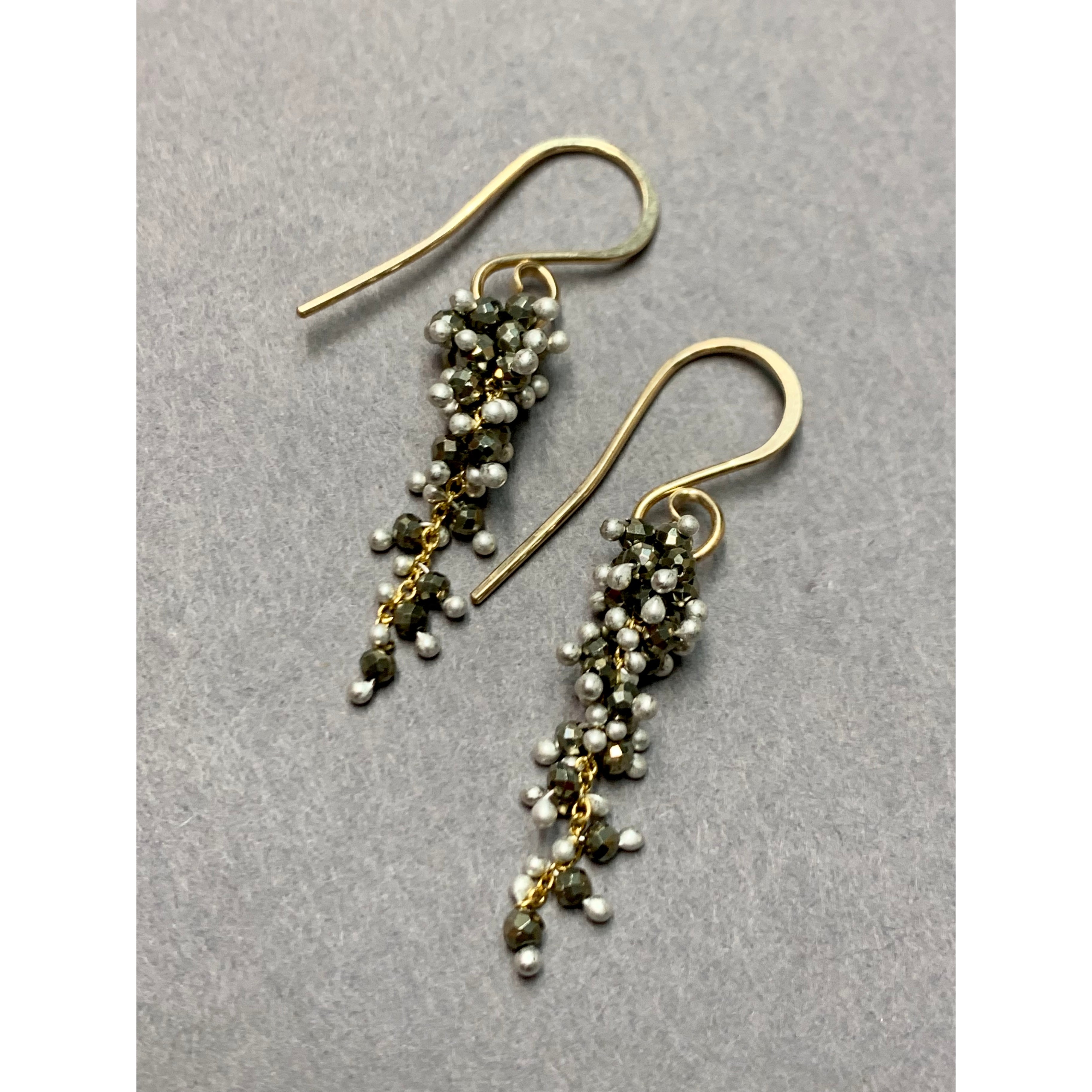 Small Pyrite Wisteria Earrings