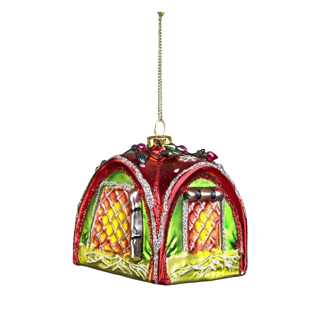 Glass Camping Tent Ornament