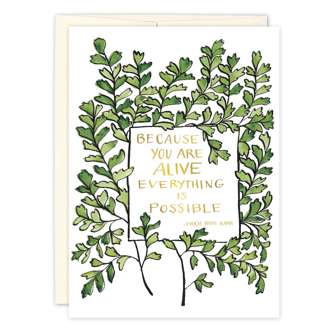 Green Leaves Birthday Card