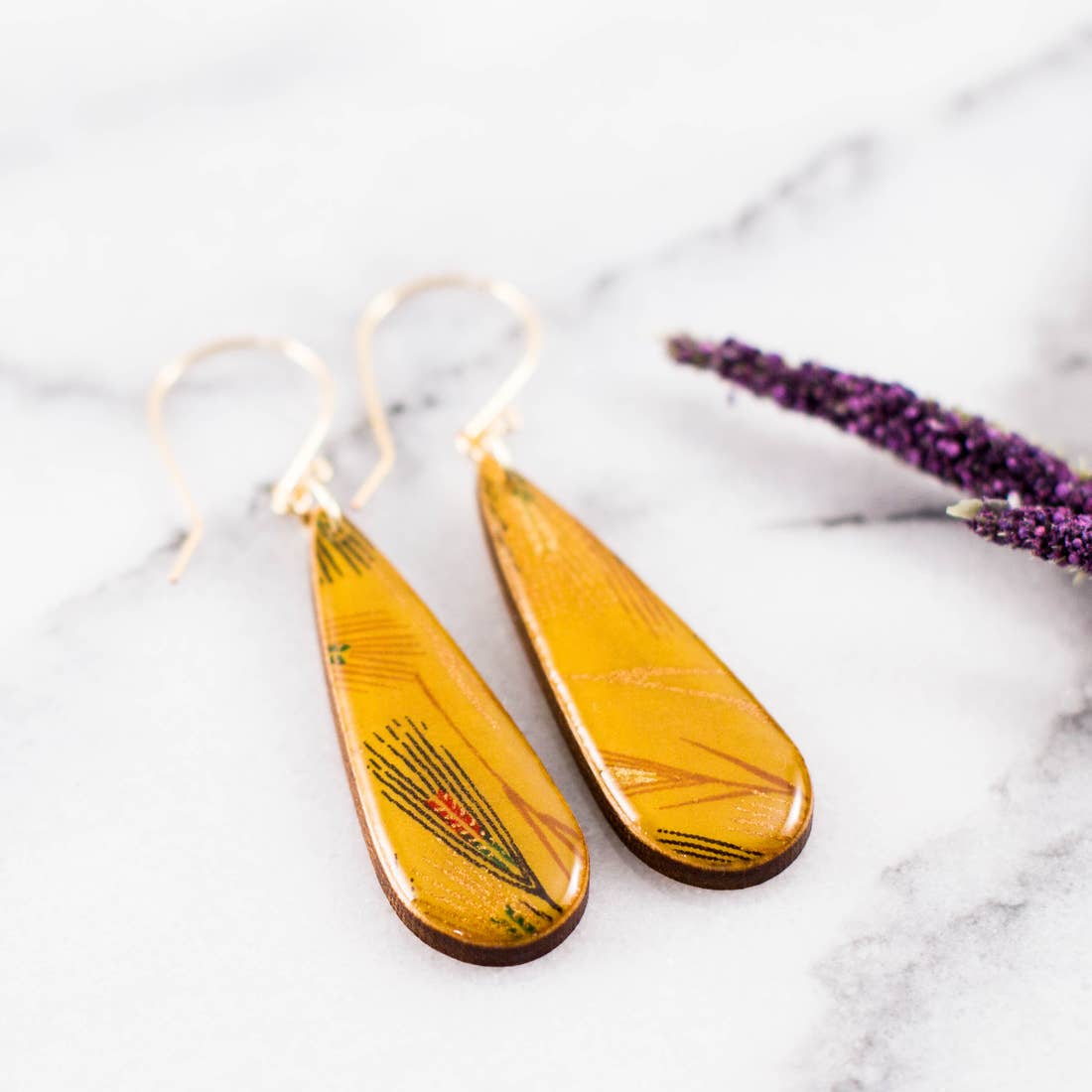Harvest Wheat Teardrop Earrings