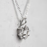 Herkimer Diamond Necklace in Shiny Sterling Silver