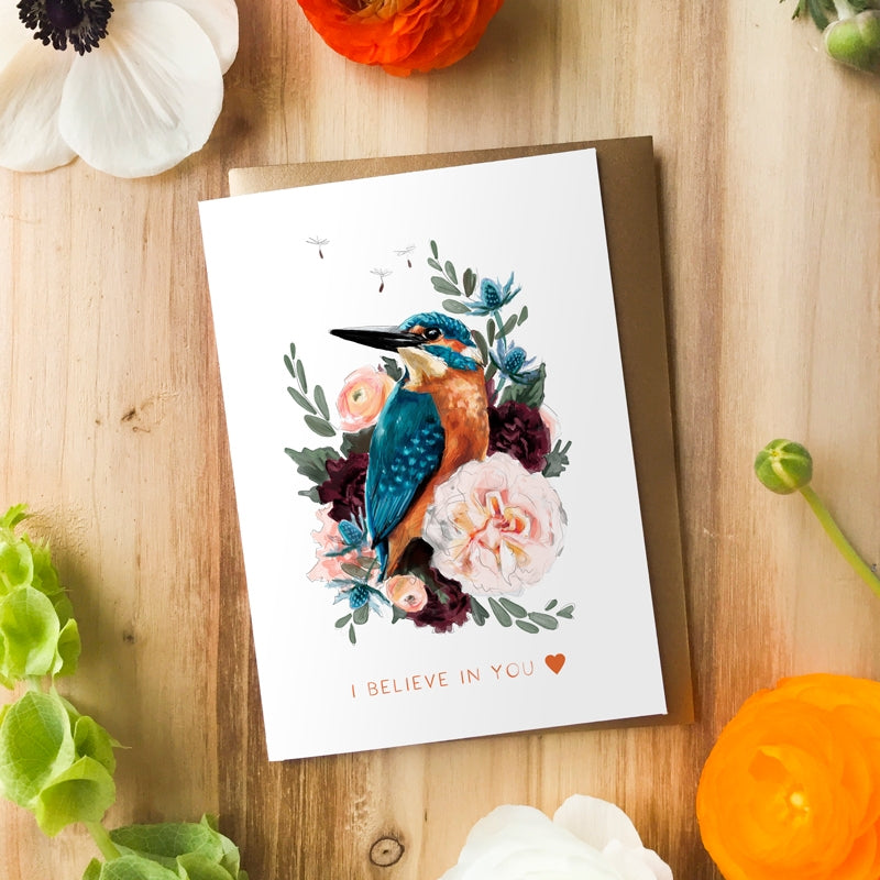 I Believe In You Kingfisher | Greeting Card