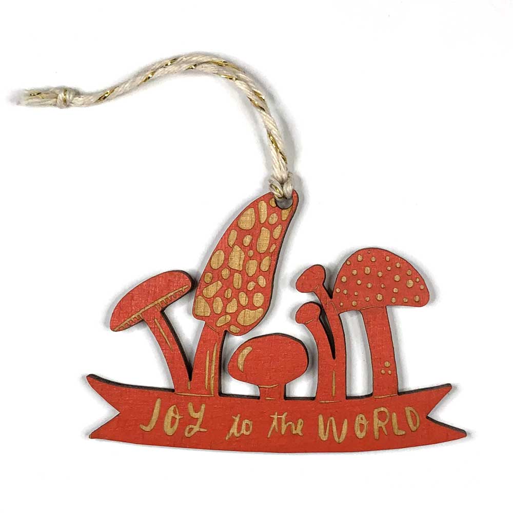 Joy To The World Mushroom Ornament