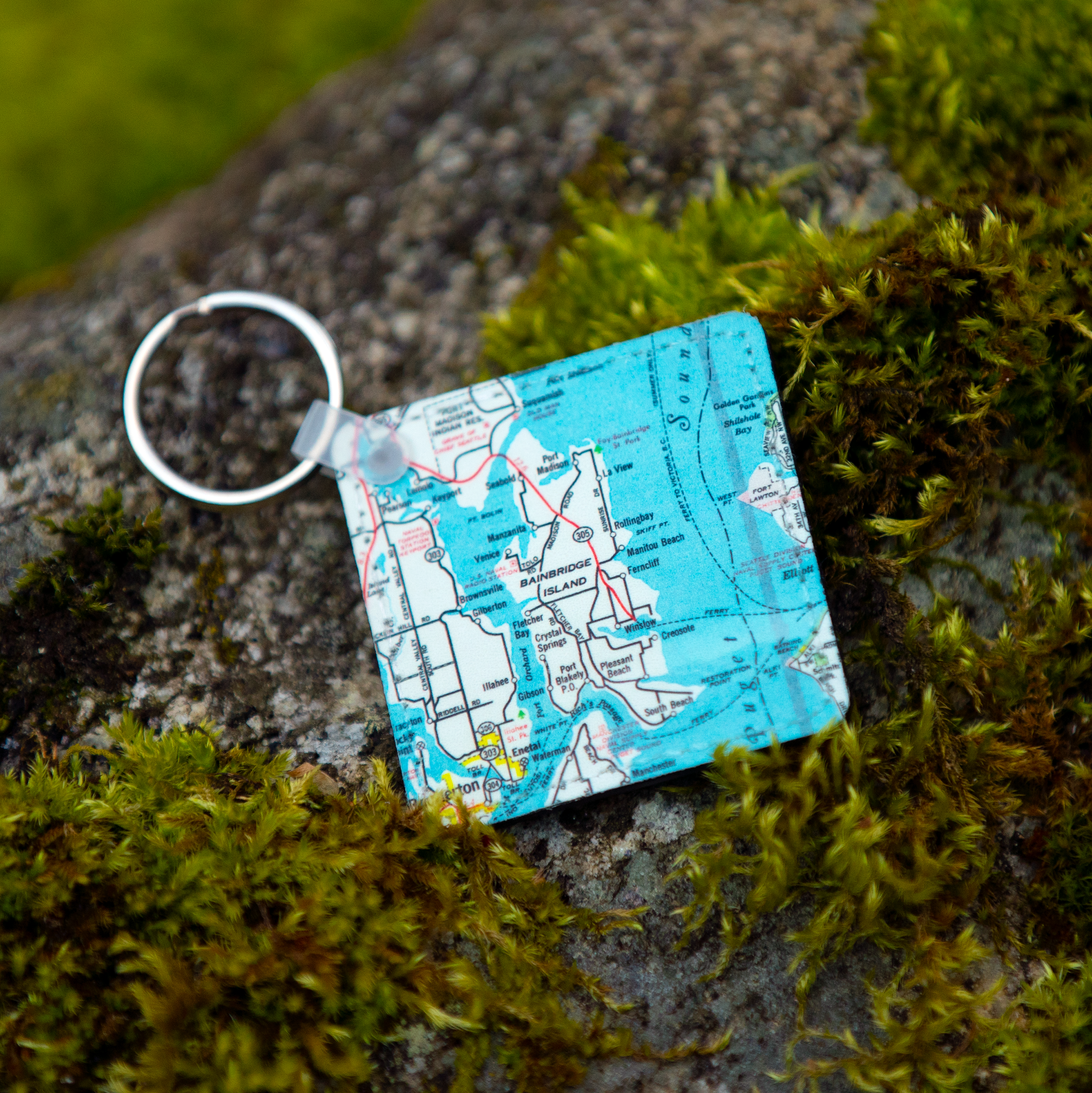 Bainbridge Map Keychain Magnet