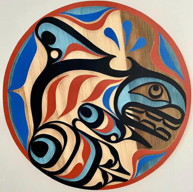 Killer Whale Panel 24x24" by Trevor Hunt