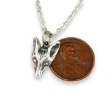 Little Fox Face Pendant Necklace | Silver Plated Bronze
