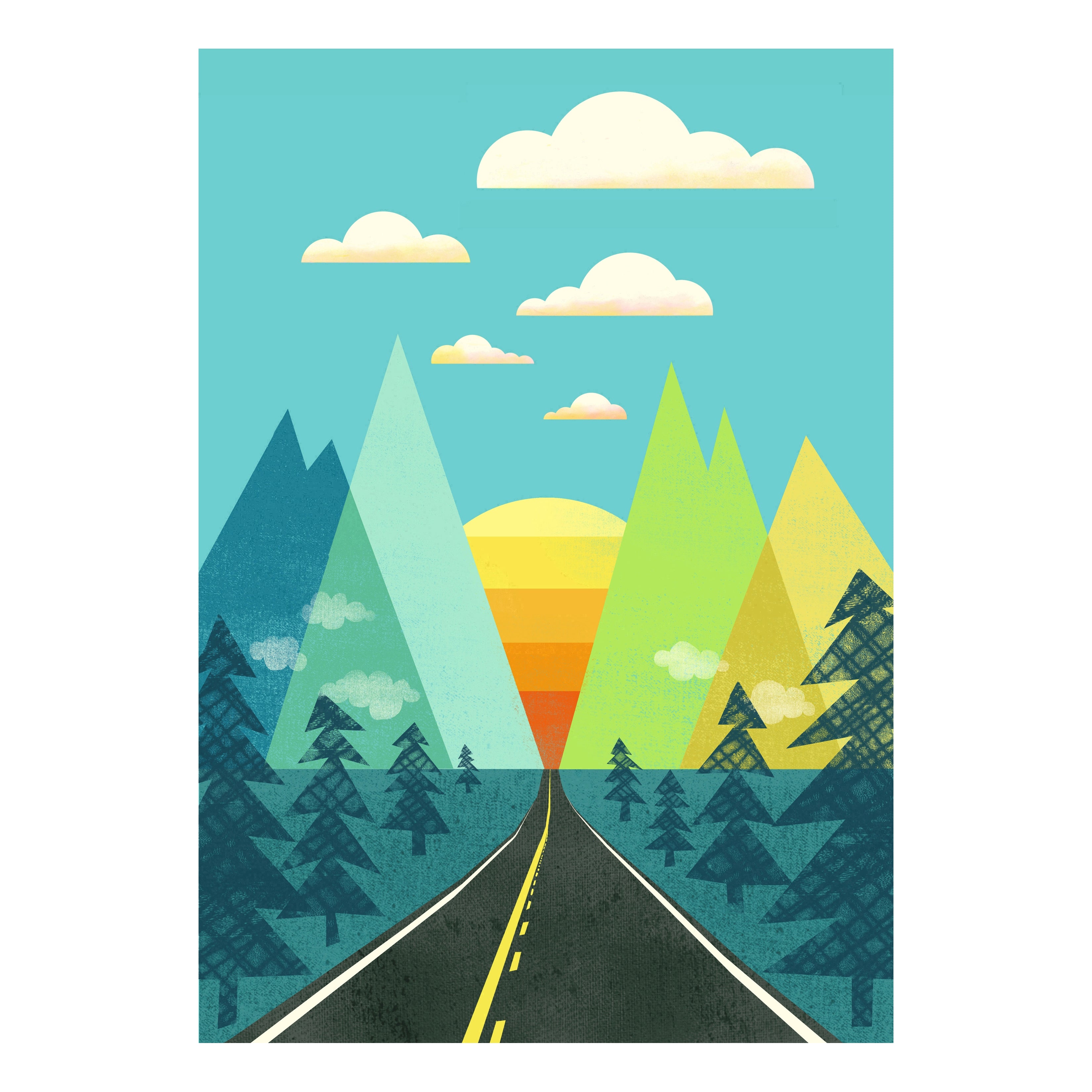 Long Road Day - Art Prints