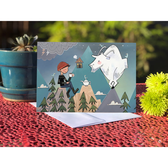 Mountain Goat (Design 11) Greeting Card