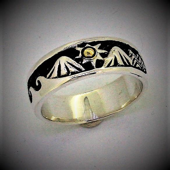 Mountain Sunrise Ring - Sterling Silver