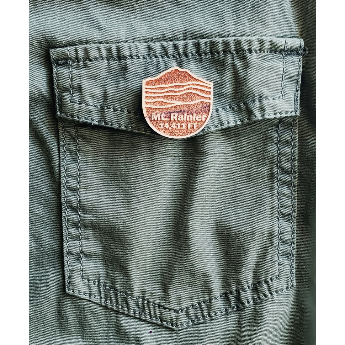 Mt Rainier Wooden Pin