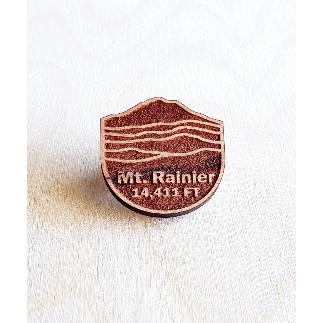 Mt Rainier Wooden Pin