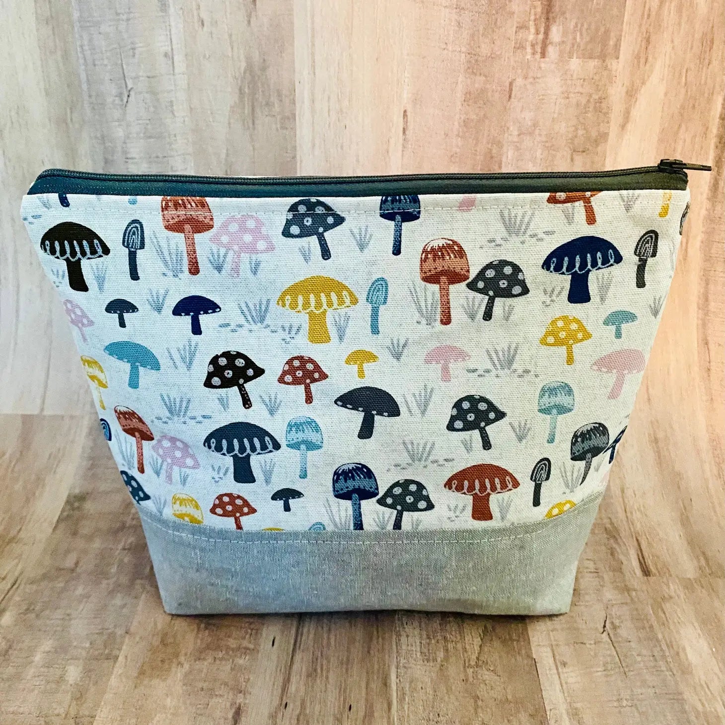 Multicolored Toadstool Zippered Bag
