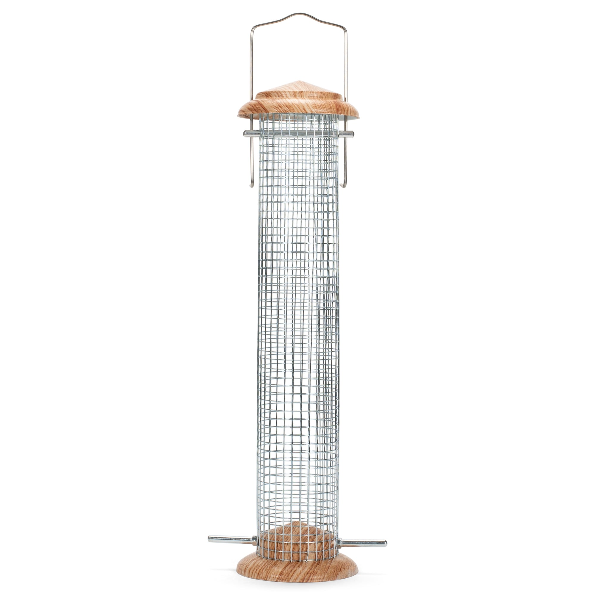 Natural Woodgrain Finish Mesh Metal 1 Lb. Nut Bird Feeder