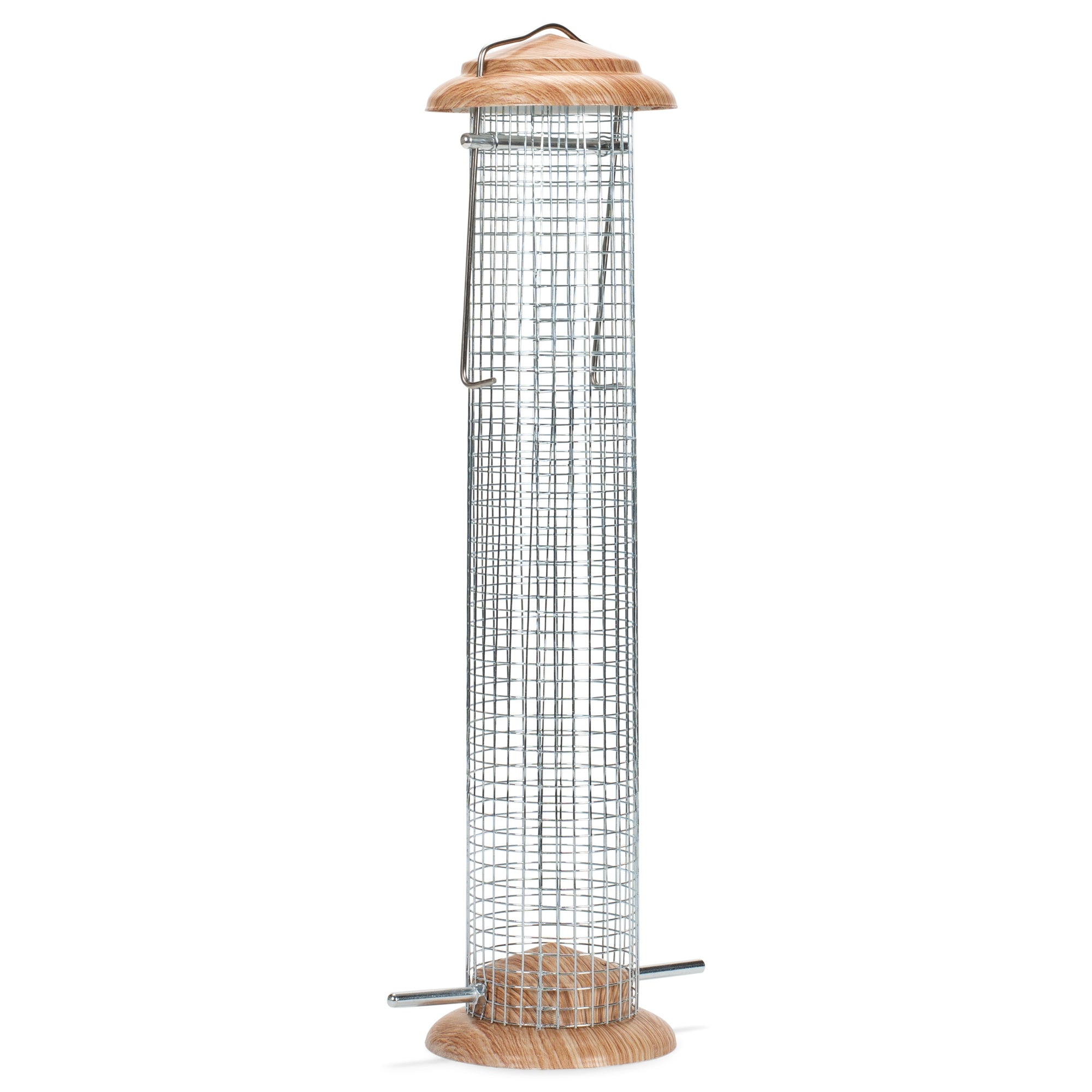 Natural Woodgrain Finish Mesh Metal 1 Lb. Nut Bird Feeder