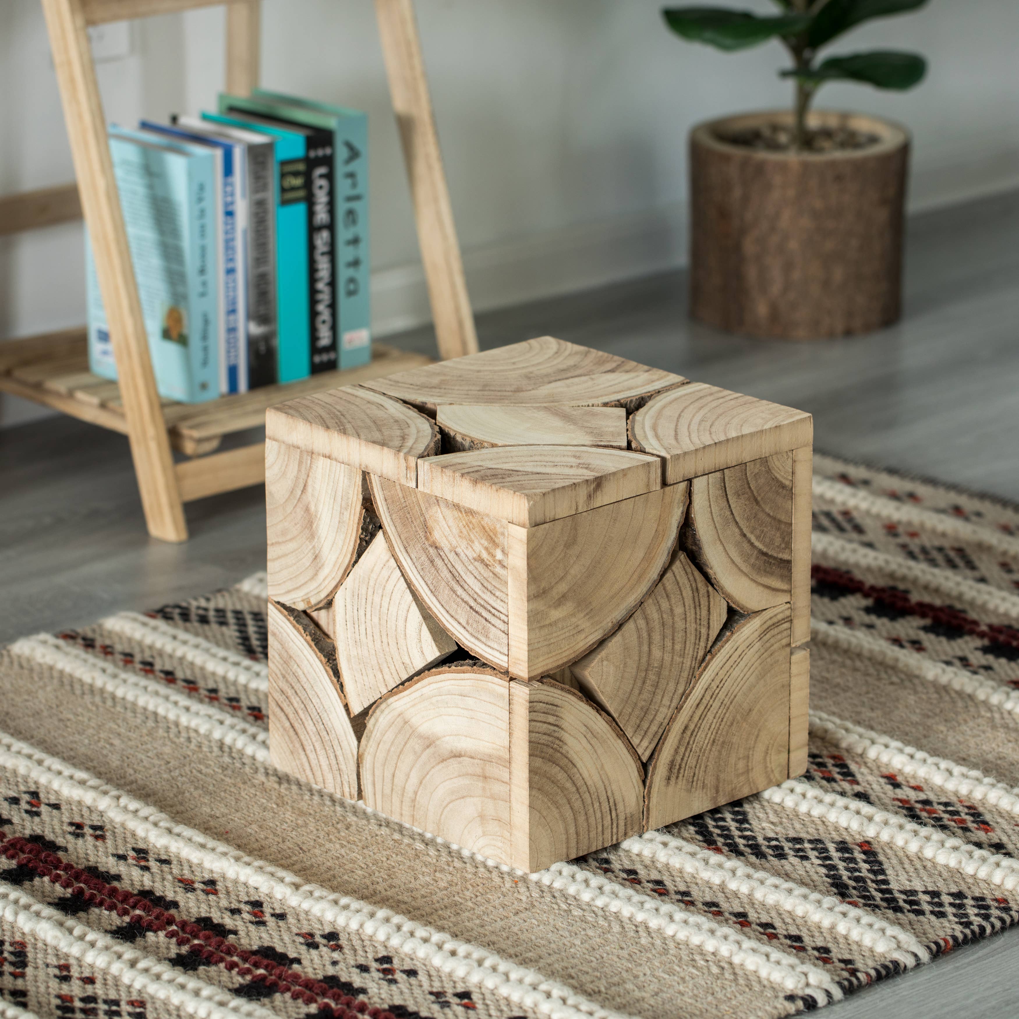 Natural Wood Side and Coffee Table