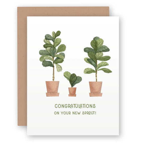 New Sprout Baby Shower Congratulations Card
