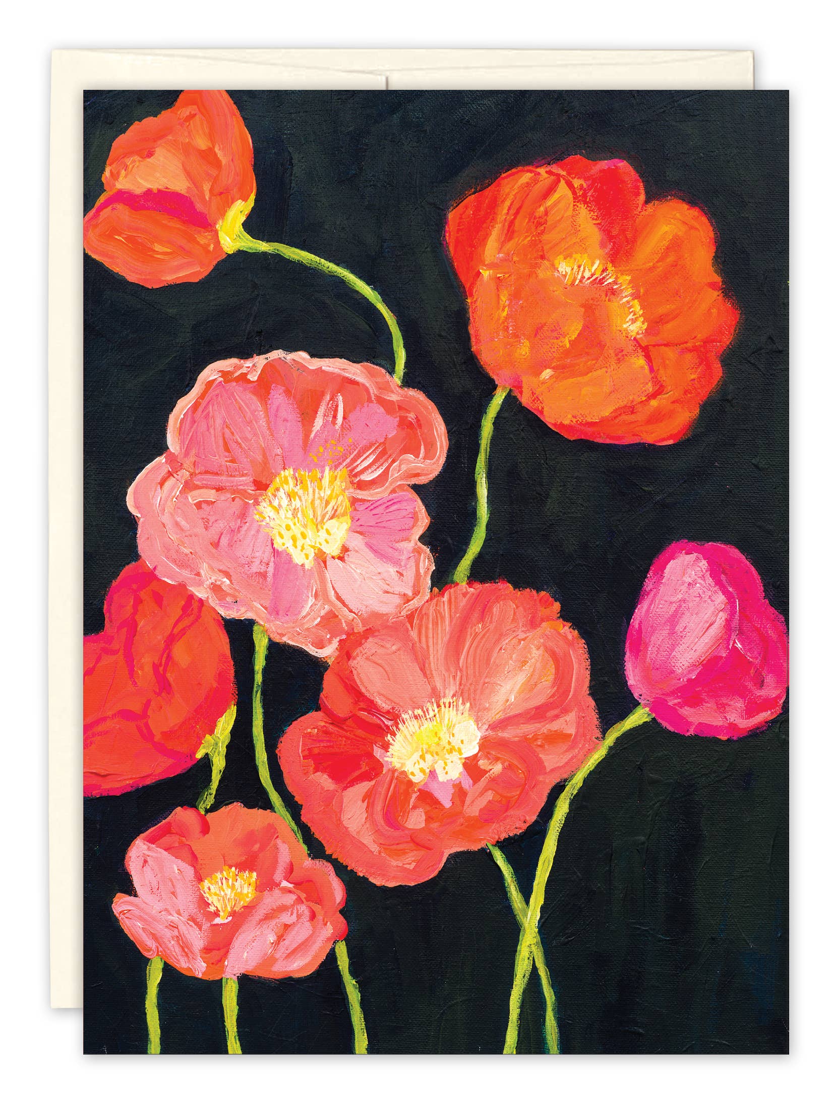 Orange Poppies Greeting Card