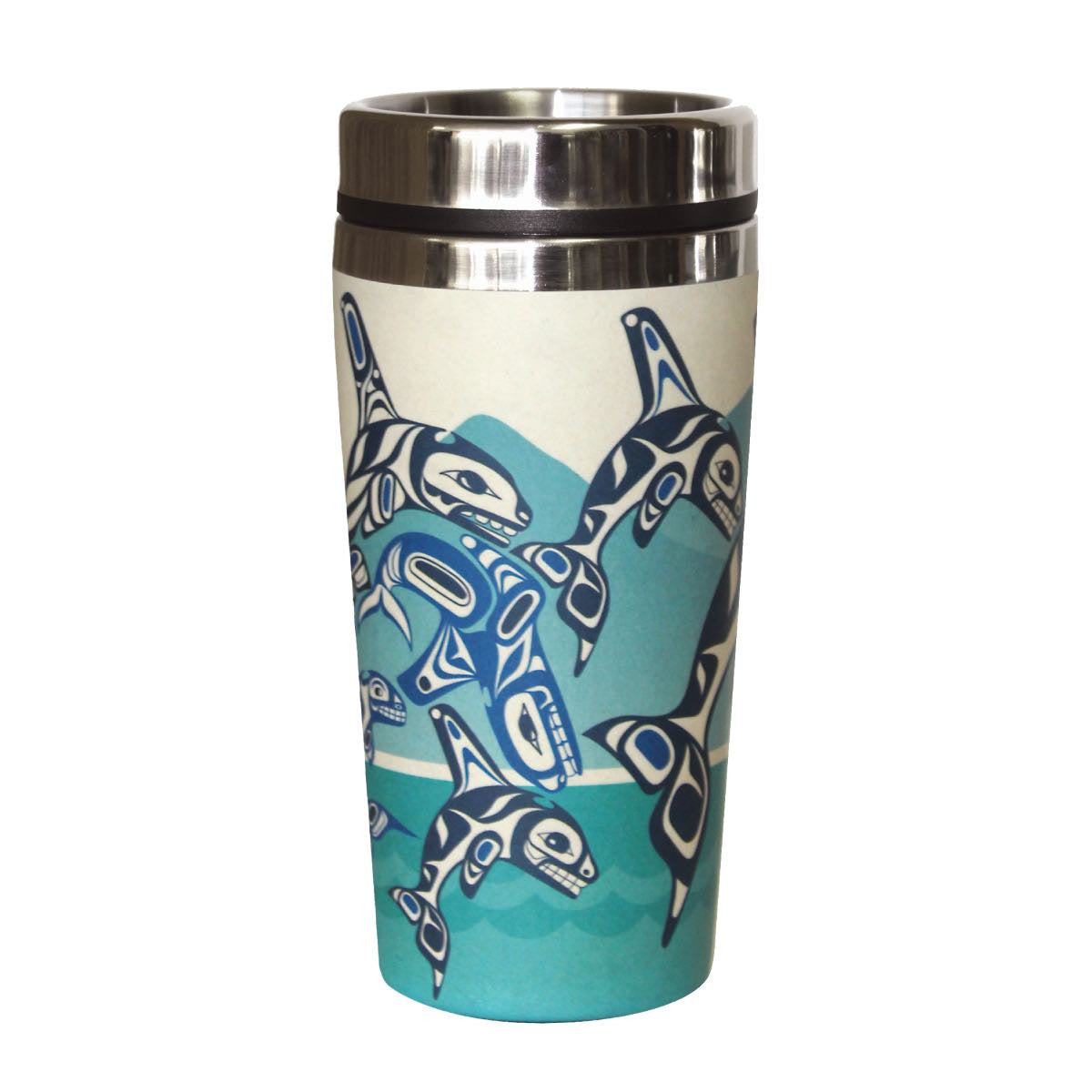 Orca Family Bamboo Fiber Travel Mug