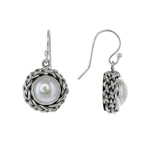 Freshwater Pearl Nest Earrings in Sterling Silver