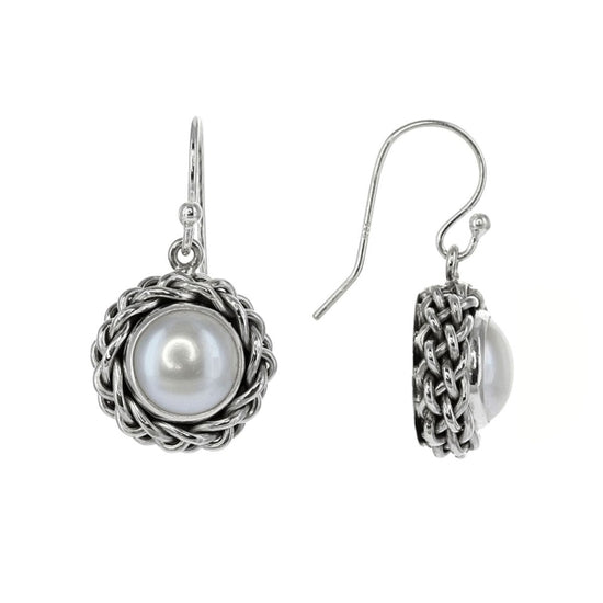 Freshwater Pearl Nest Earrings in Sterling Silver