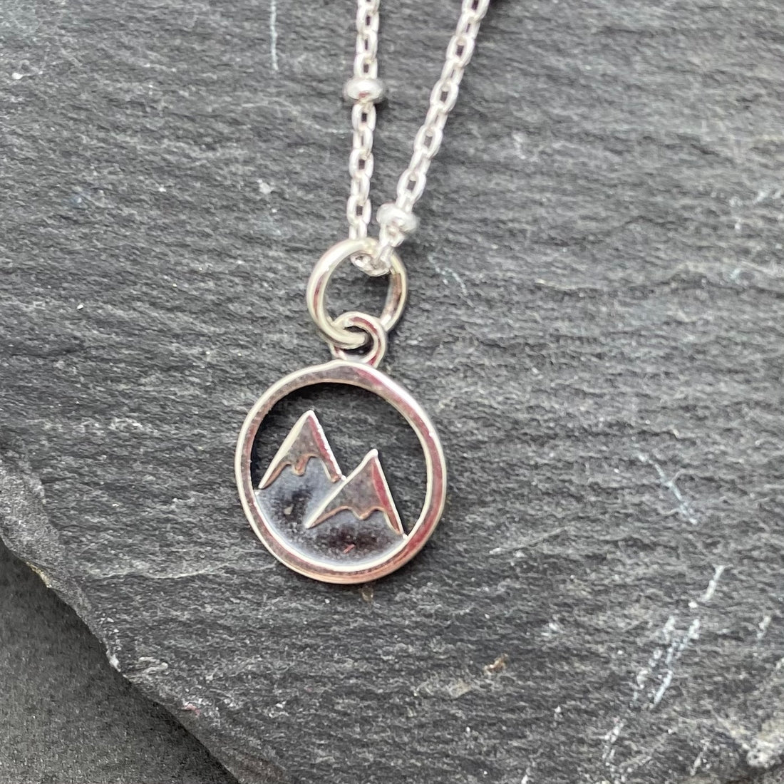 Petite mountain pendant necklace