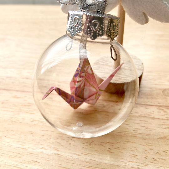 Origami Christmas Bulb Ornament Pink