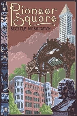 Seattle, WA - Pioneer Square Magnet