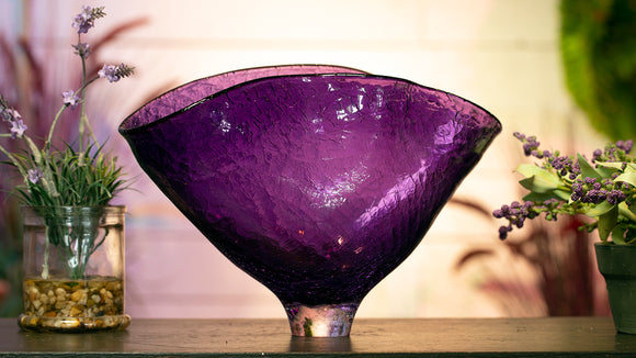 Purple Large Textured Glass Vase