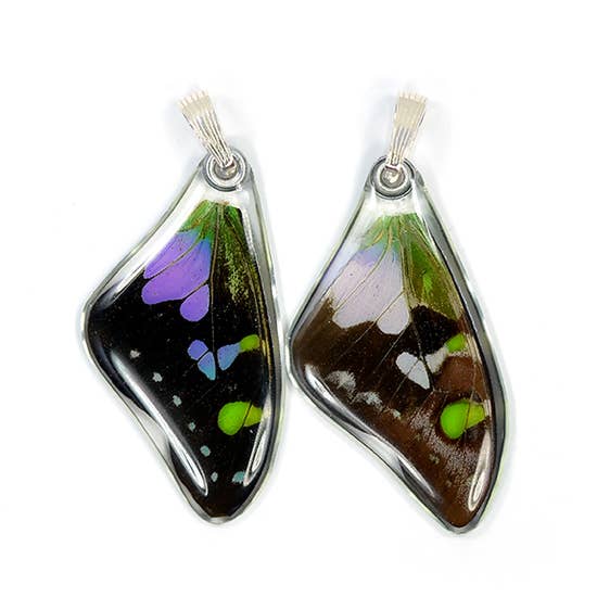 Purple Spotted Swallowtail Butterfly Earrings