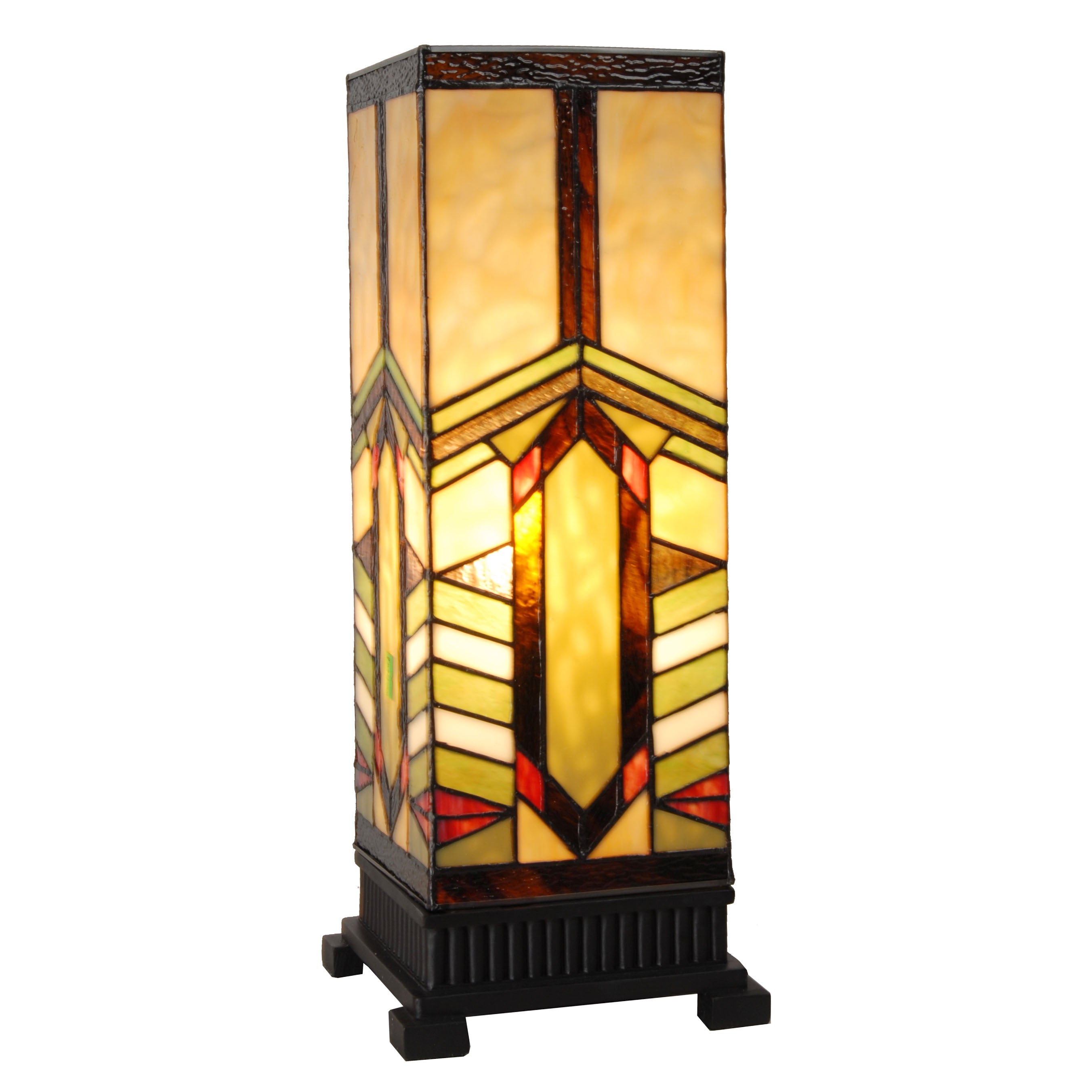 Rohan Mountain Pillar Stained Glass Table Lamp