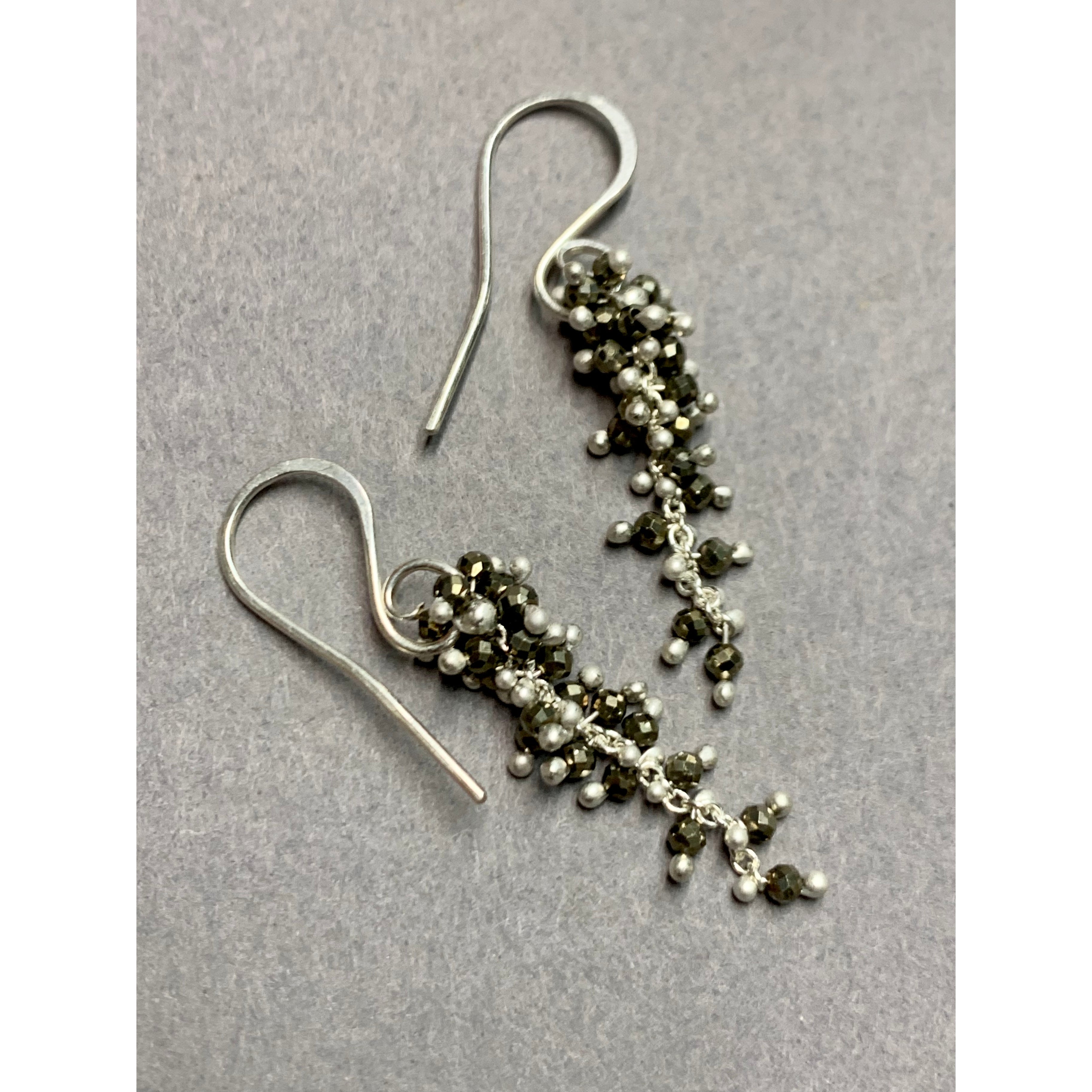 Small Pyrite Wisteria Earrings