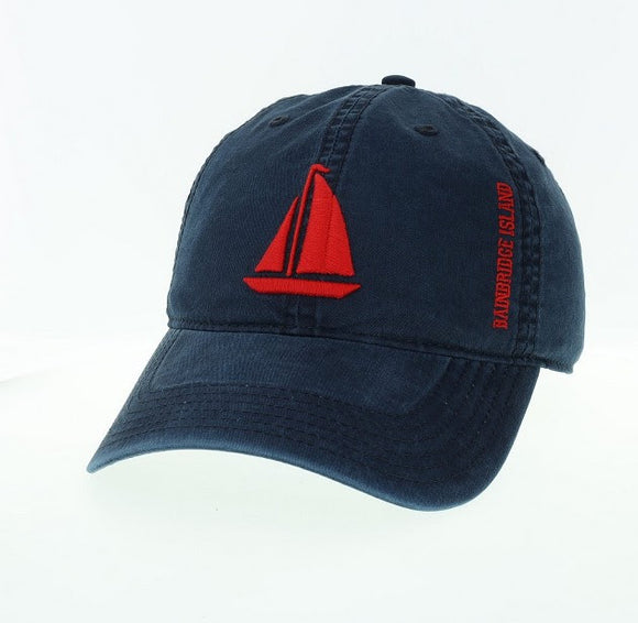 Bainbridge Sailboat Seamer Hat | Navy and Scarlet