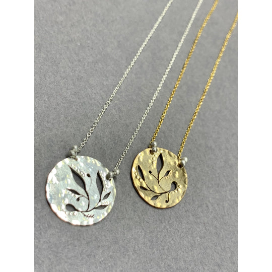 Small Garden Disc Necklace- 18 inches
