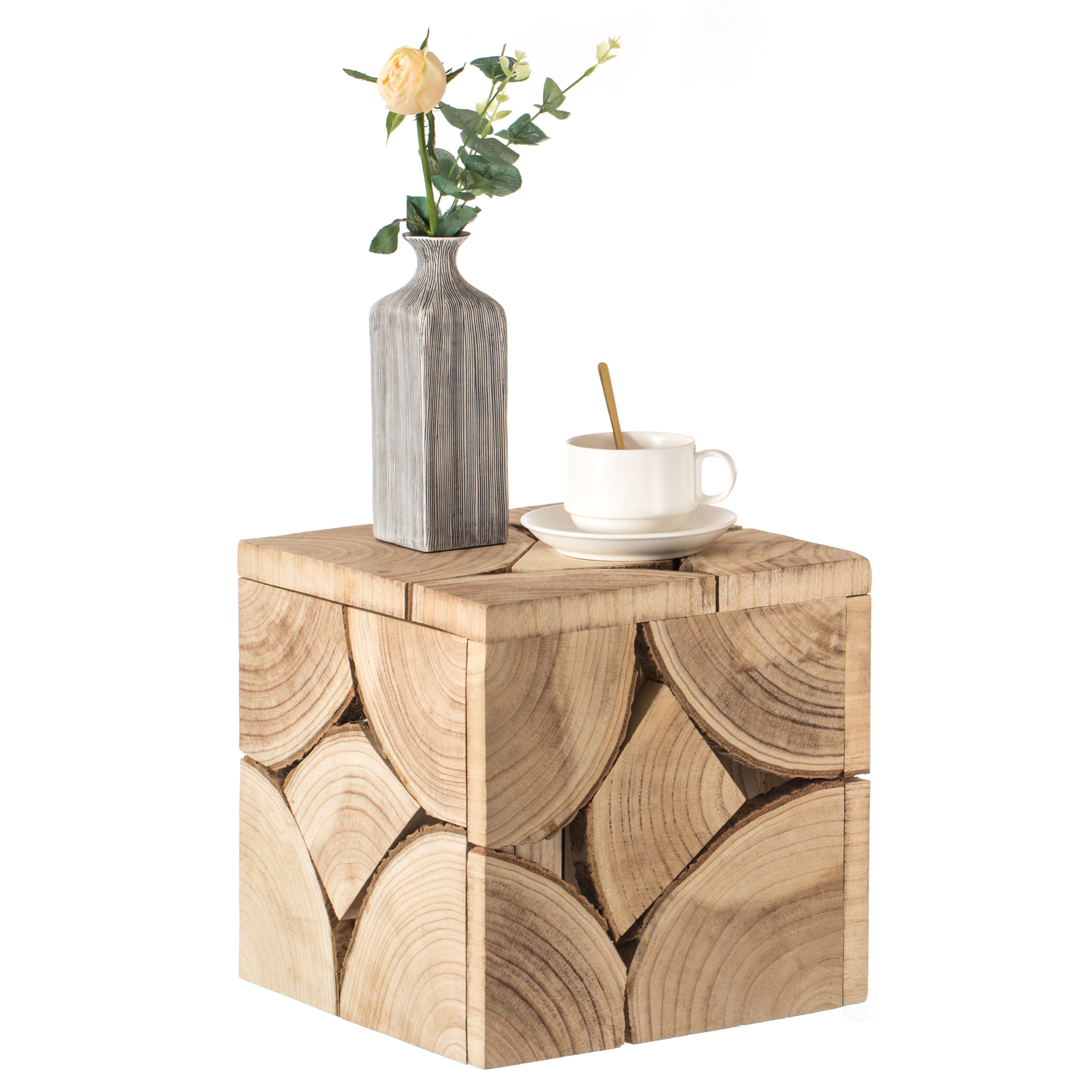 Natural Wood Side and Coffee Table