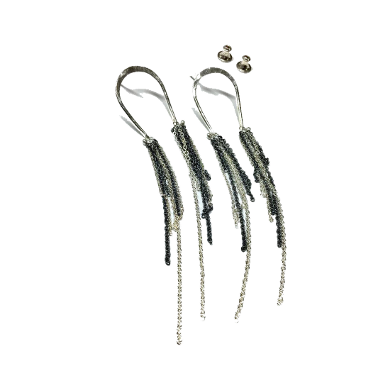 Large Tassel Stud Earrings