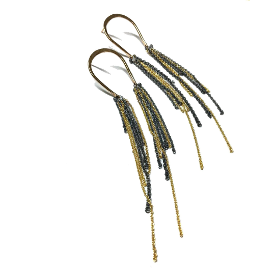 Large Tassel Stud Earrings