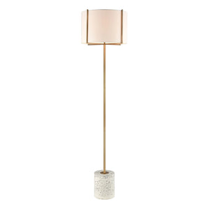 Trussed Floor Lamp w/Pure White Linen Shade