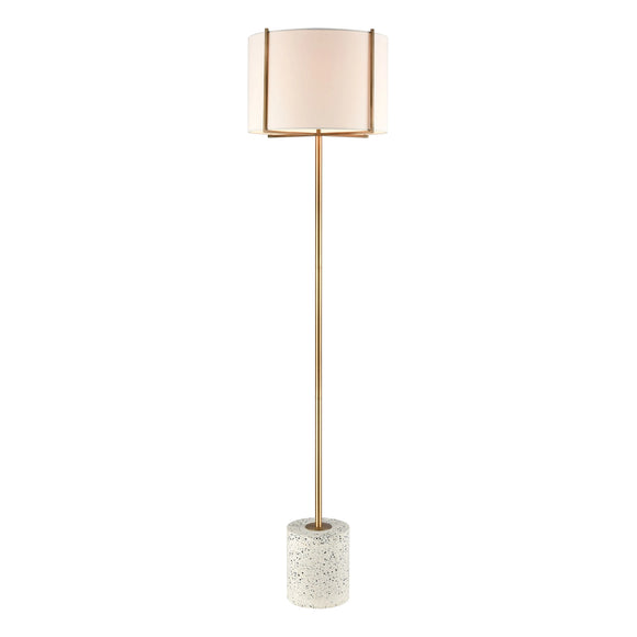 Trussed Floor Lamp w/Pure White Linen Shade