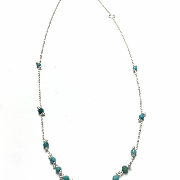 Turquoise Little Rondelle Necklace 18