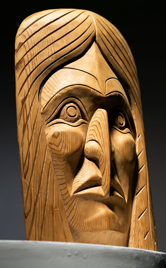 Vintage Yellow Cedar Carved Face Mask