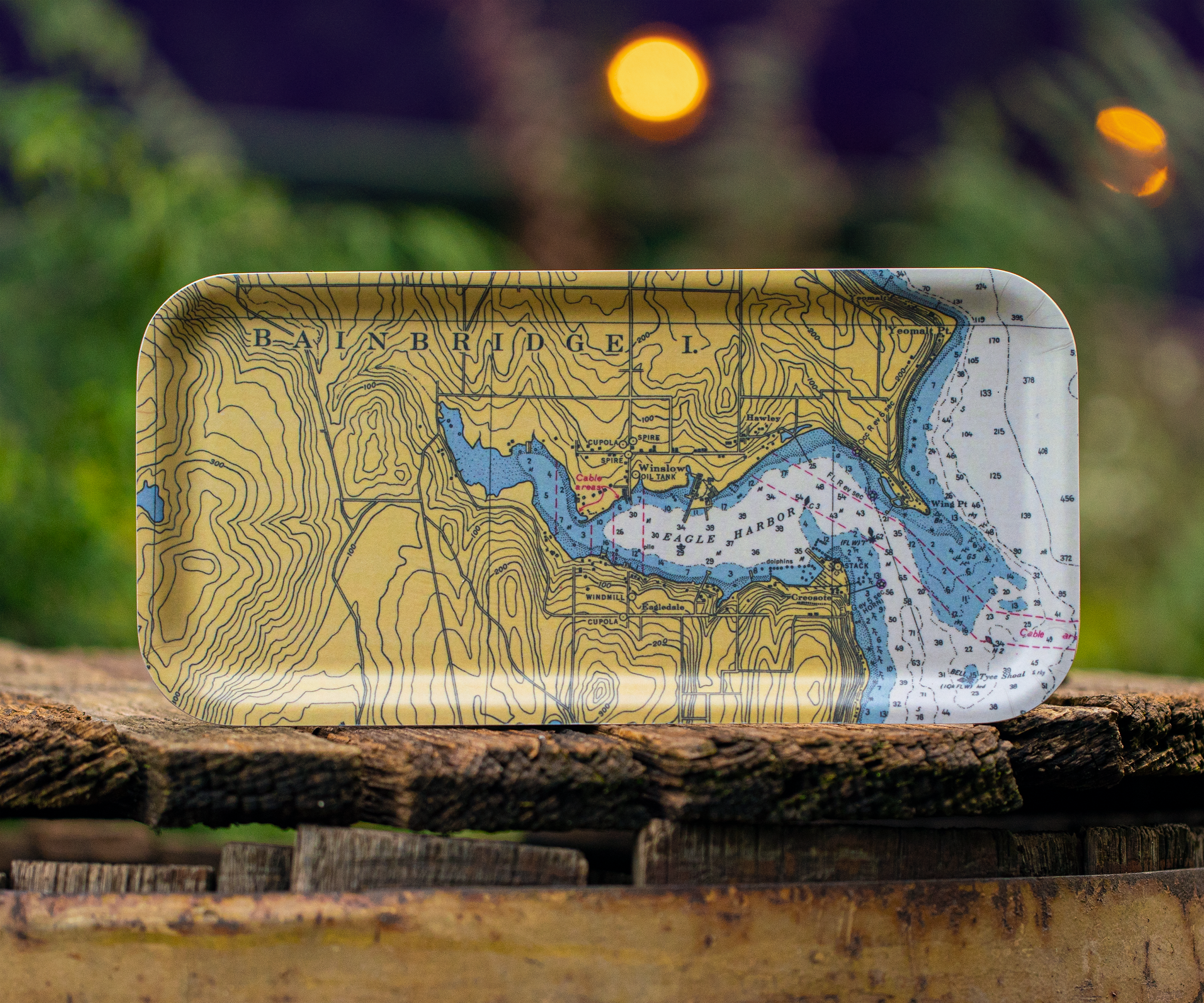 Bainbridge Island Vintage Nautical Serving Tray 12".25" x 16.5"
