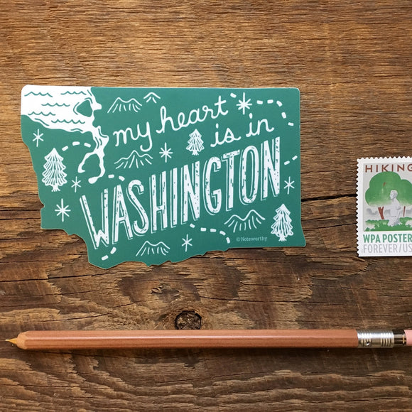 My Heart is in Washington Stickers