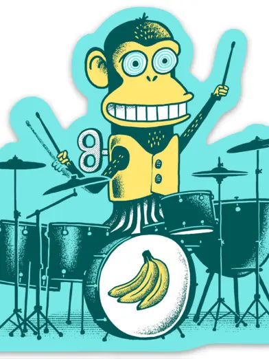 Wound Up Monkey Sticker