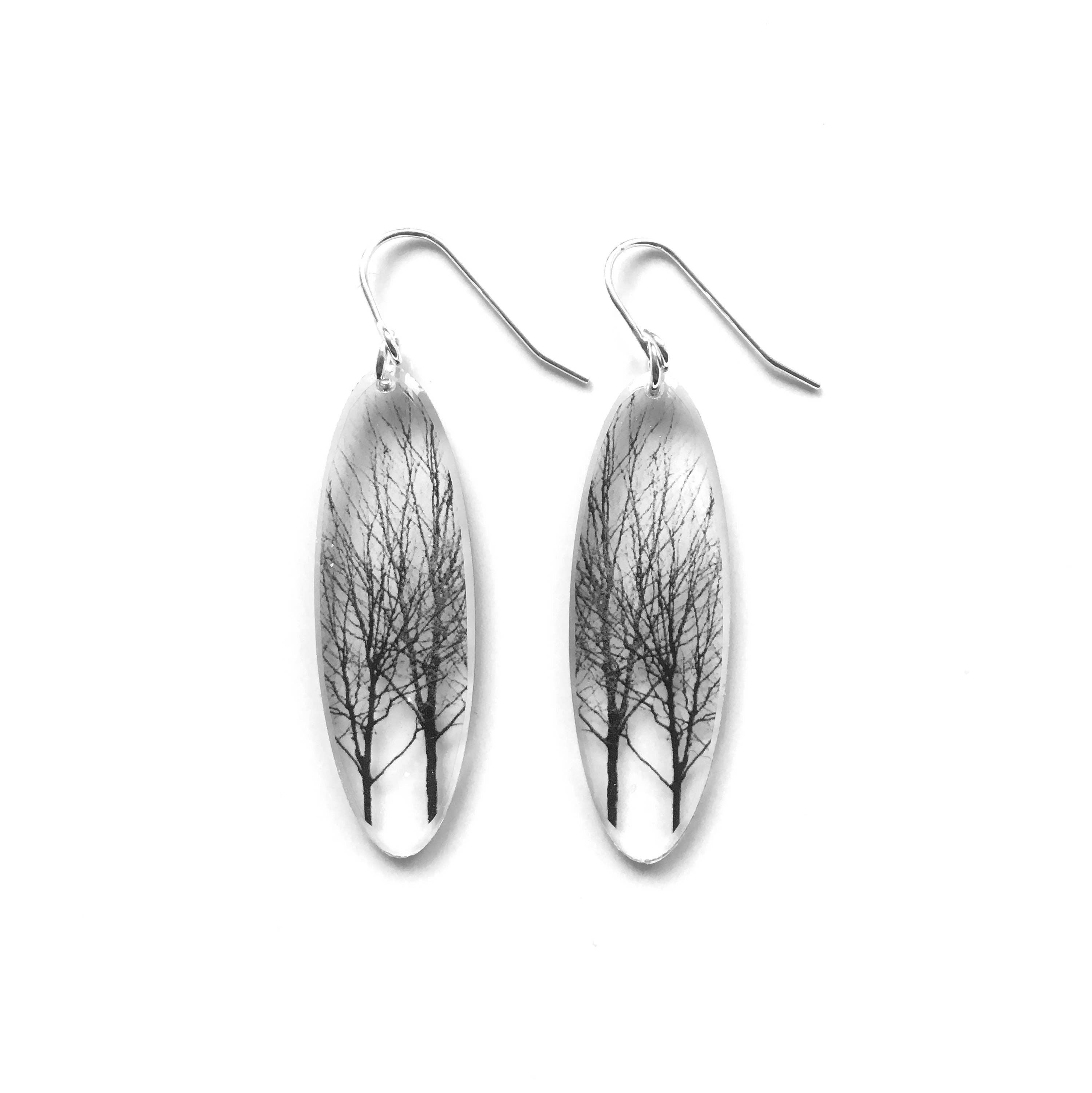 Tall Oval Tree Earrings