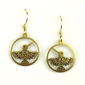 Gold Hummingbird In Circle