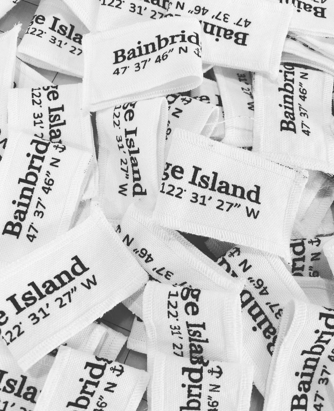 Bainbridge Island GPS Canvas Napkin Rings (Set of 4)